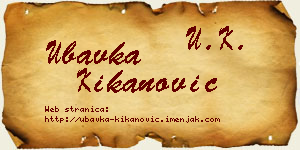 Ubavka Kikanović vizit kartica